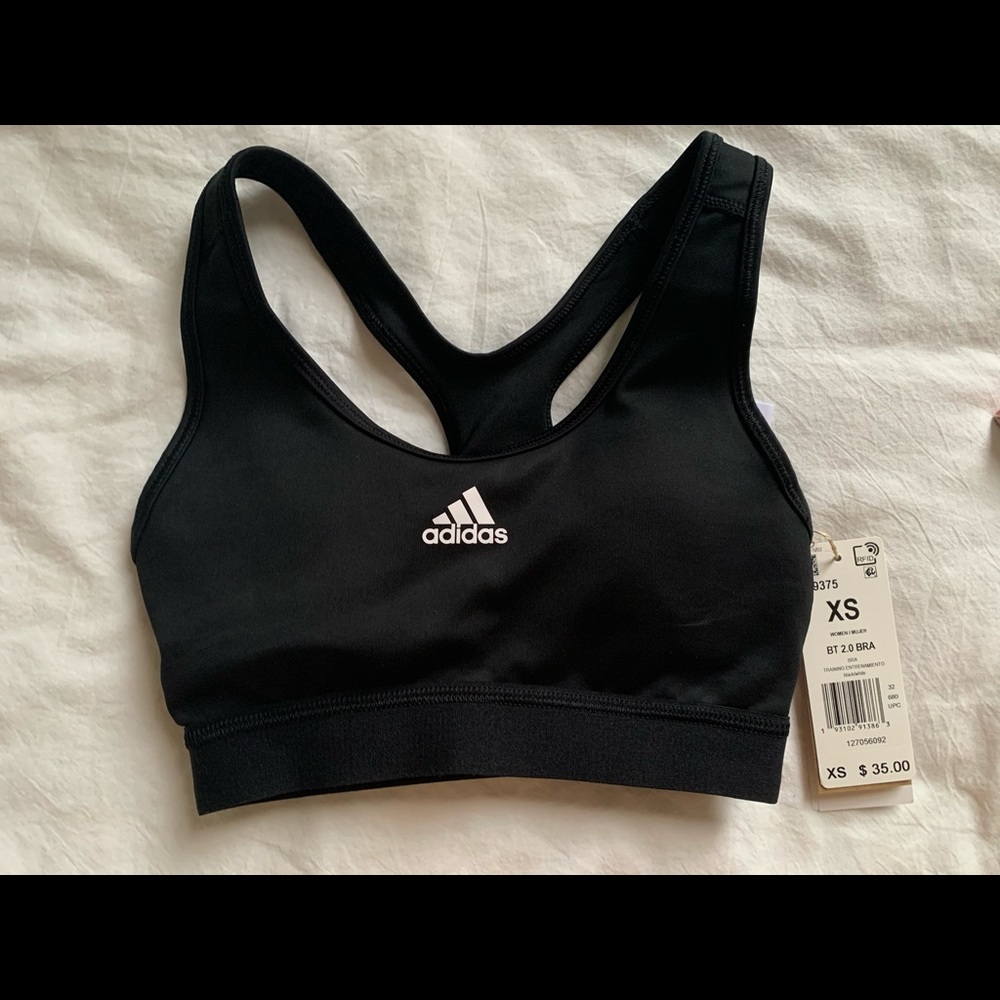 Adidas black sports bra